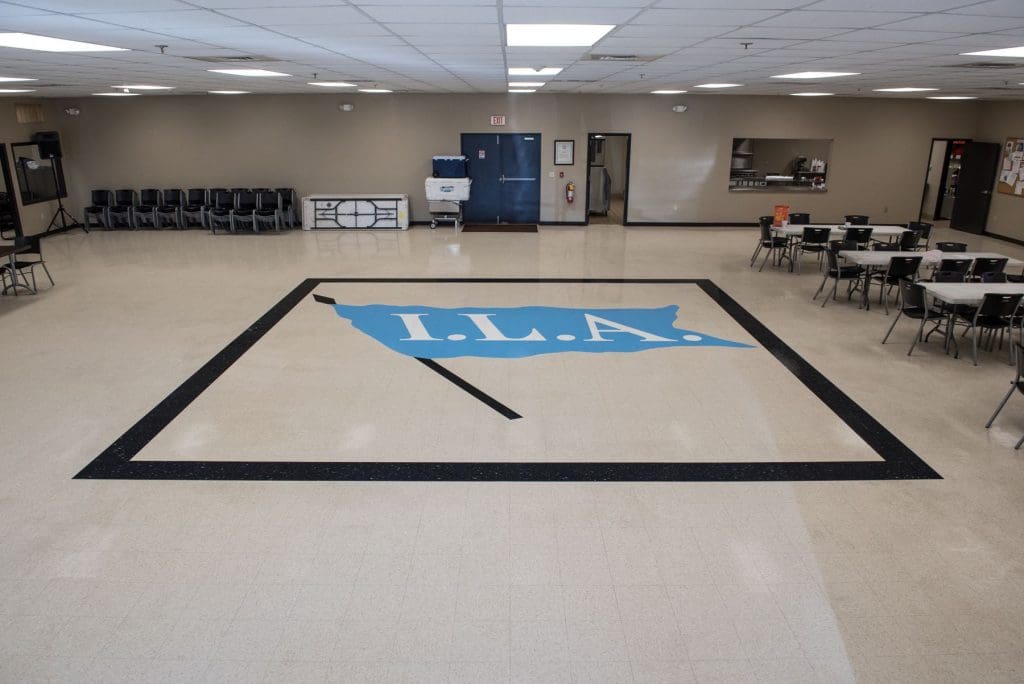7/11/2016, Savannah, GA Inlaid floor medallions at ILA building and Comfort Suites.