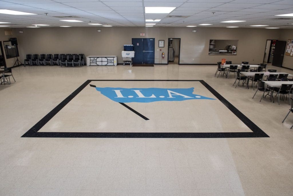 7/11/2016, Savannah, GA Inlaid floor medallions at ILA building and Comfort Suites.